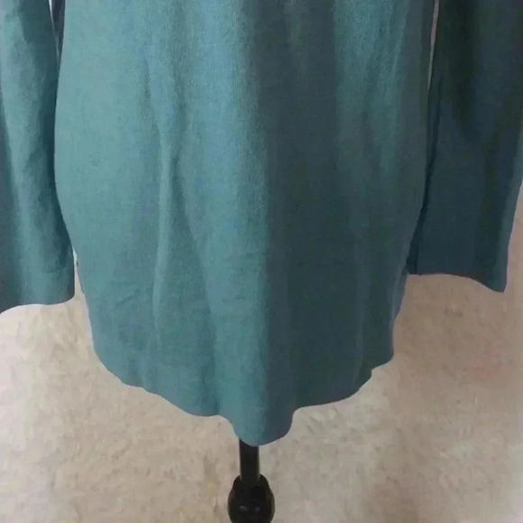 J. JILL Aqua Cotton Blend Stretch Knit Tunic Pullover Sweater Size S - Picture 5 of 8